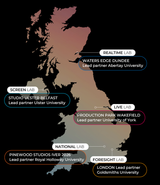 Map of UK showing network labs