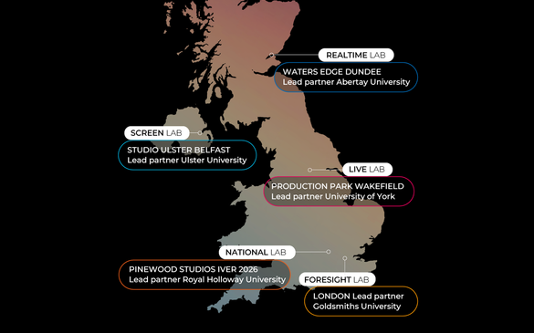 Map of UK showing network labs